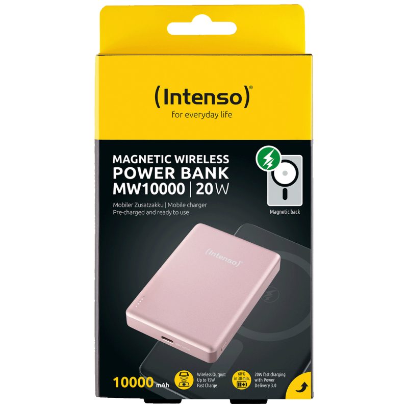 Intenso Prijenosni punjač, MagSafe, 10000mAh, bežični - POWERBANK MW10000 Rose