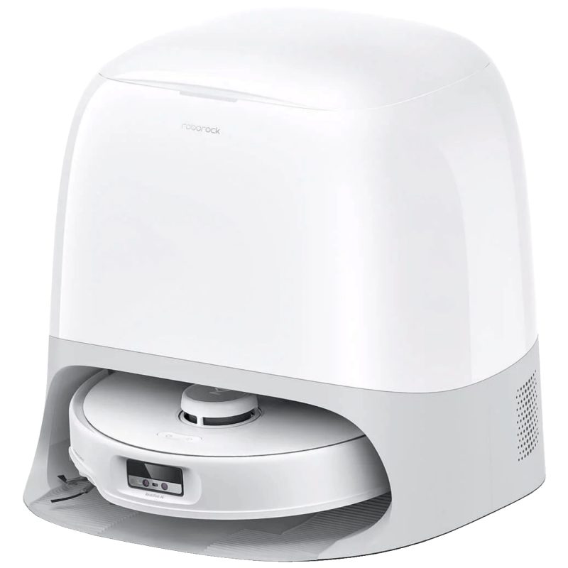 Roborock Robot usisavač sa stanicom za pražnjenje, 6400 mAh, WiFi - Qrevo Curv White