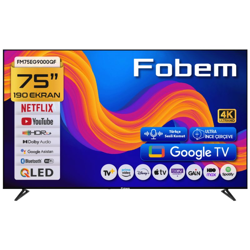 Fobem Televizor Smart QLED 1000Hz 4K UltraHD 75", Google TV - FM75EG9000QF