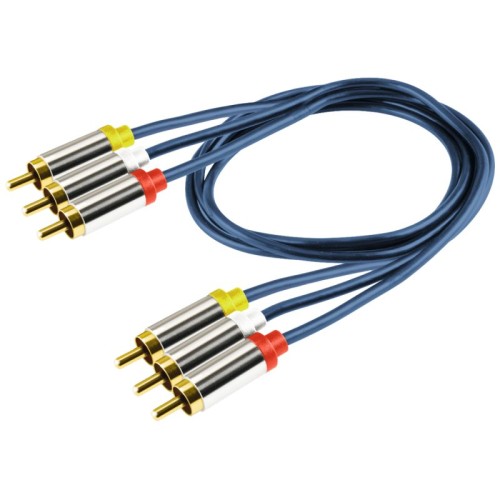 home RCA stereo kabl,3xRCA muški, 3xRCA muški,premium kv., 1.0m - A 4-1M