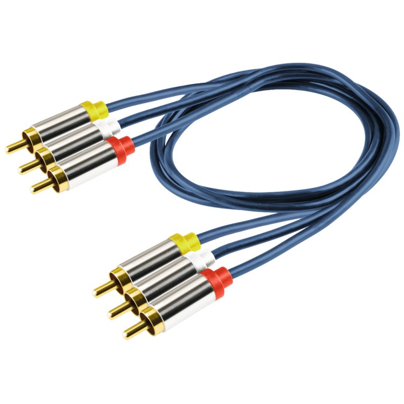 home RCA stereo kabl,3xRCA muški, 3xRCA muški,premium kv., 1.0m - A 4-1M