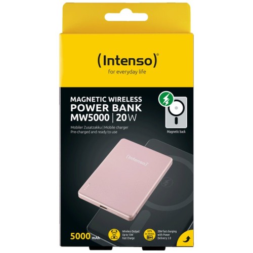Intenso Prijenosni punjač, MagSafe, 5000mAh, bežični, Rose - POWERBANK MW5000 Rose