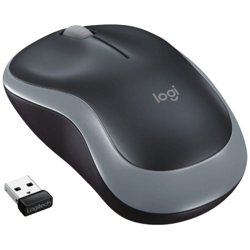 Logitech Miš bežični, 2.4 GHz, 1000 dpi, USB nano, Gray - M185