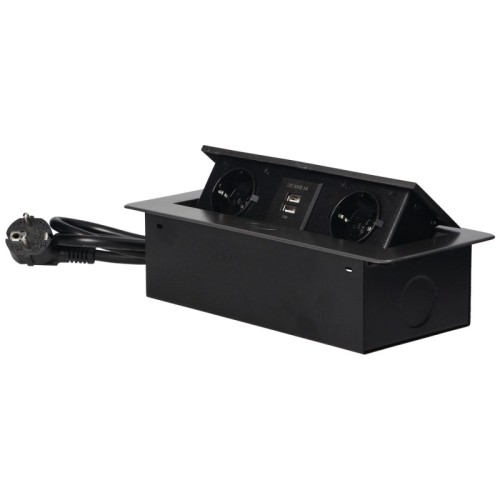 Orno Produžni kabel sa 2 x Schuko utičnice + 2 x USB, ugradbena - OR-AE-13126(GS)/GR