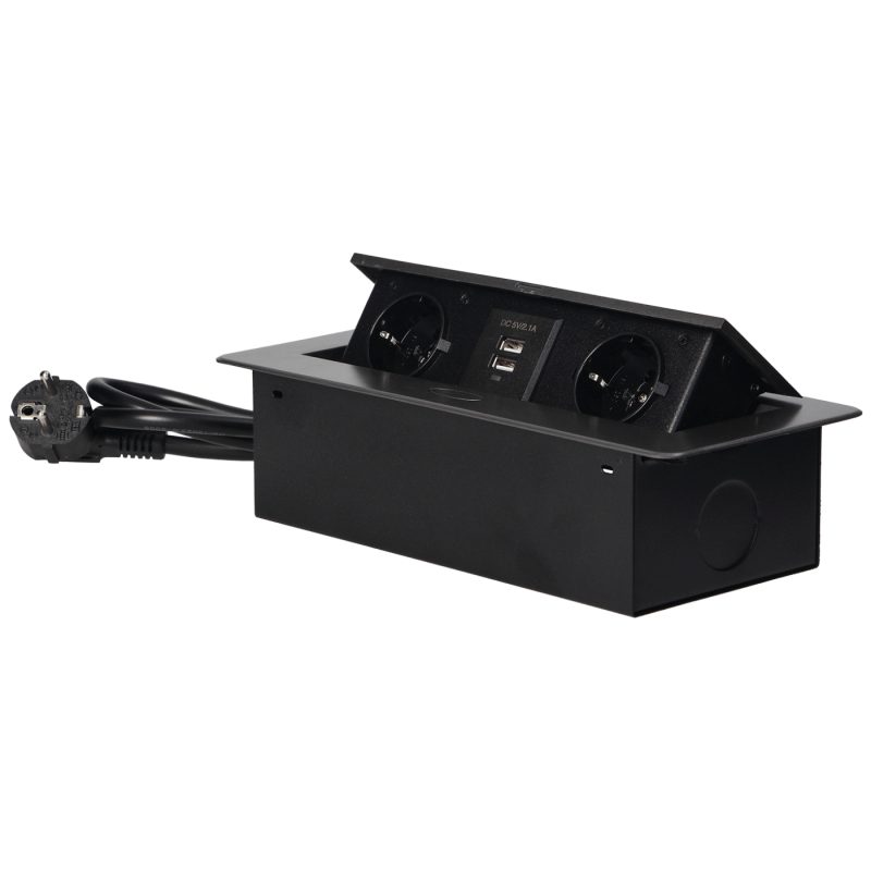 Orno Produžni kabel sa 2 x Schuko utičnice + 2 x USB, ugradbena - OR-AE-13126(GS)/GR