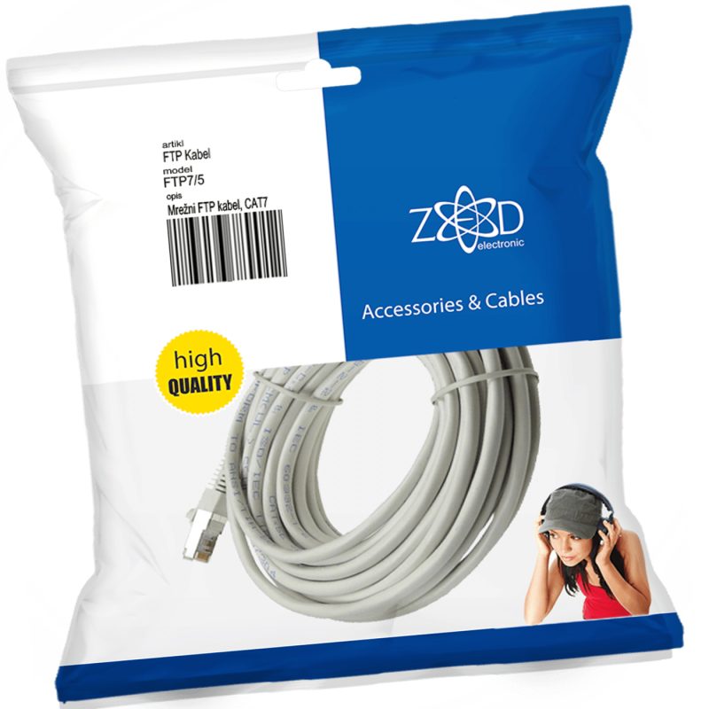 ZED electronic Mrežni FTP kabl, CAT7, dužina 5.0 metara - FTP7/5