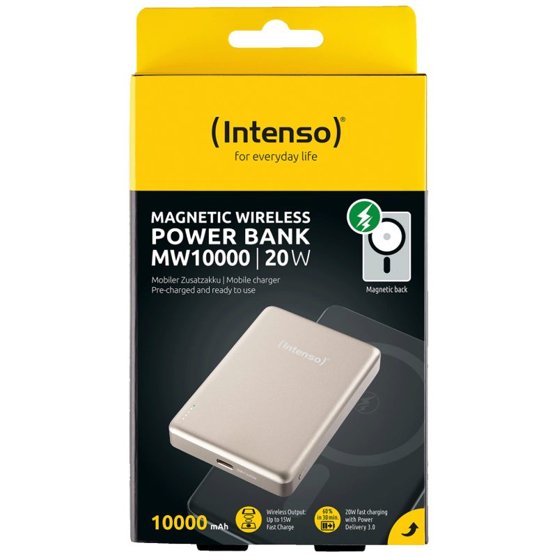 Intenso Prijenosni punjač, MagSafe, 10000mAh, bežični - POWERBANK MW10000 Champagne