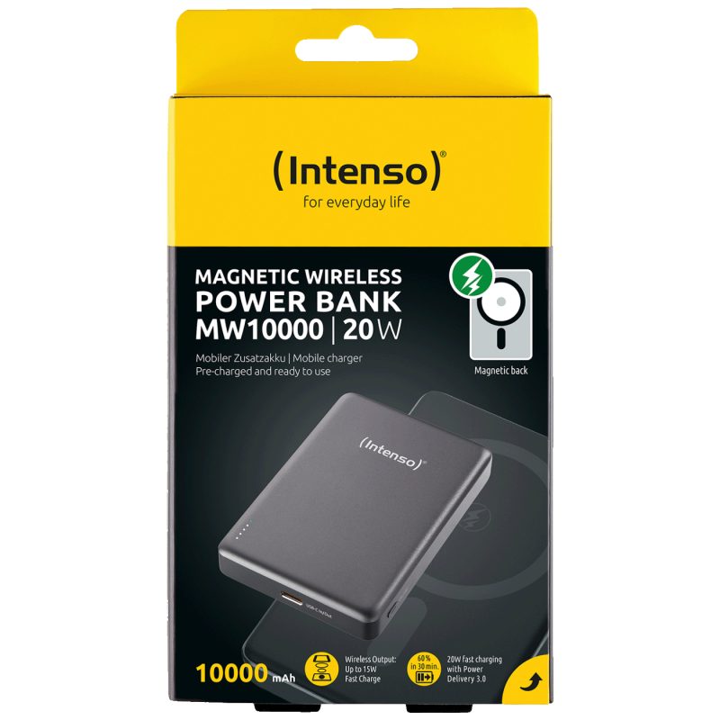 Intenso Prijenosni punjač, MagSafe, 10000mAh, bežični - POWERBANK MW10000 Gray