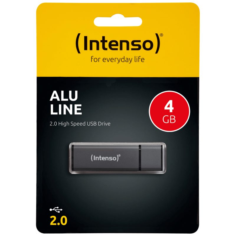Intenso USB Flash drive 4GB Hi-Speed USB 2.0, ALU Line - USB2.0-4GB/Alu-a
