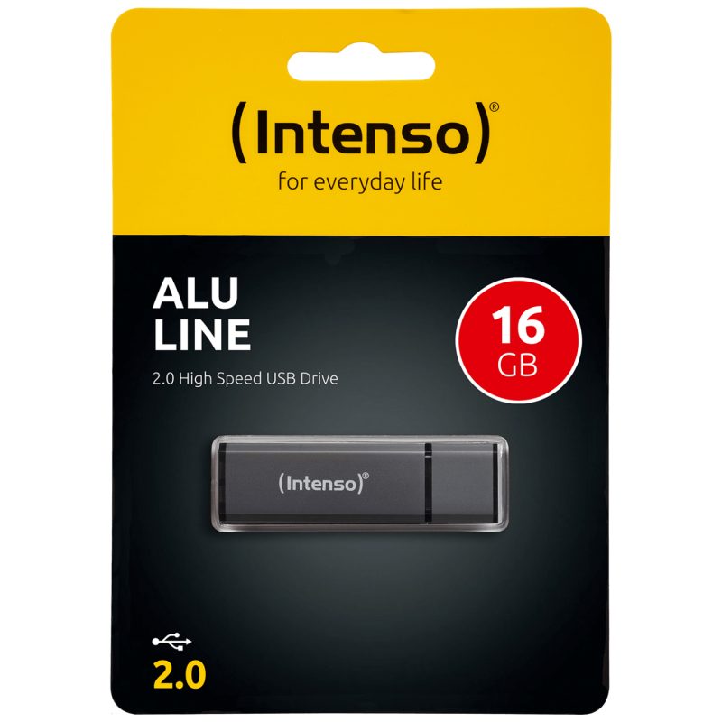 Intenso USB Flash drive 16GB Hi-Speed USB 2.0, ALU Line - USB2.0-16GB/Alu-a
