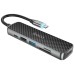 hoco. Konverter USB HUB type C to HDMI/USB3.0/USB2.0/SD/ TF/PD - HB24 Easy display