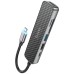 hoco. Konverter USB HUB type C to HDMI/USB3.0/USB2.0/SD/ TF/PD - HB24 Easy display