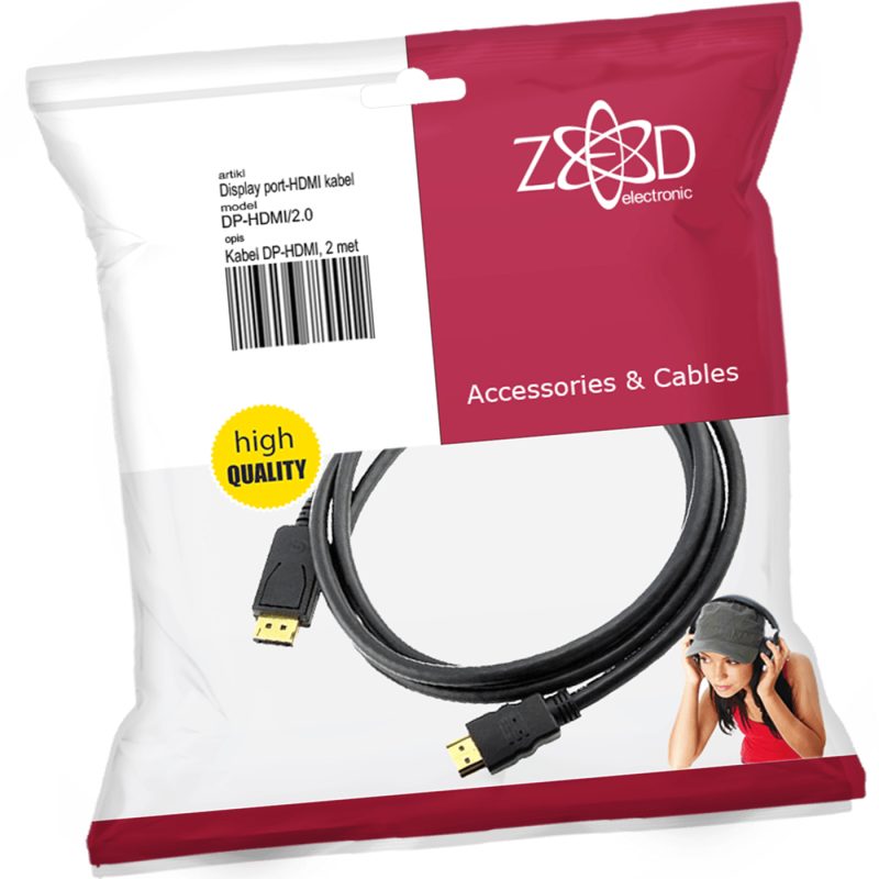 ZED electronic Kabl display port na hdmi, dužina 2.0 m - DP-HDMI/2.0