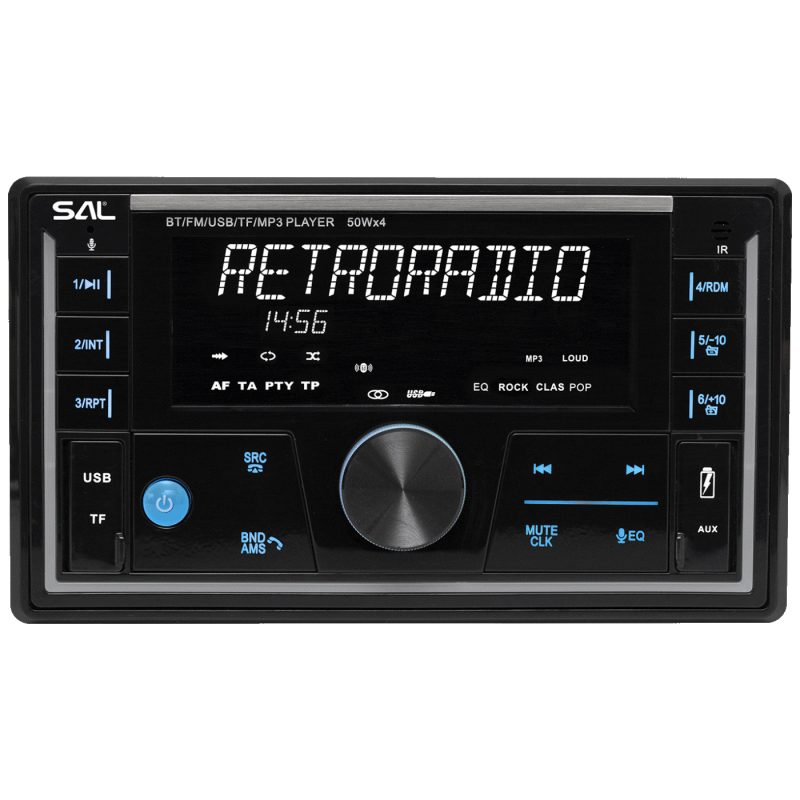SAL Auto radio, 4 x 50W, FM RDS, BT, USB, microSD - VB5500