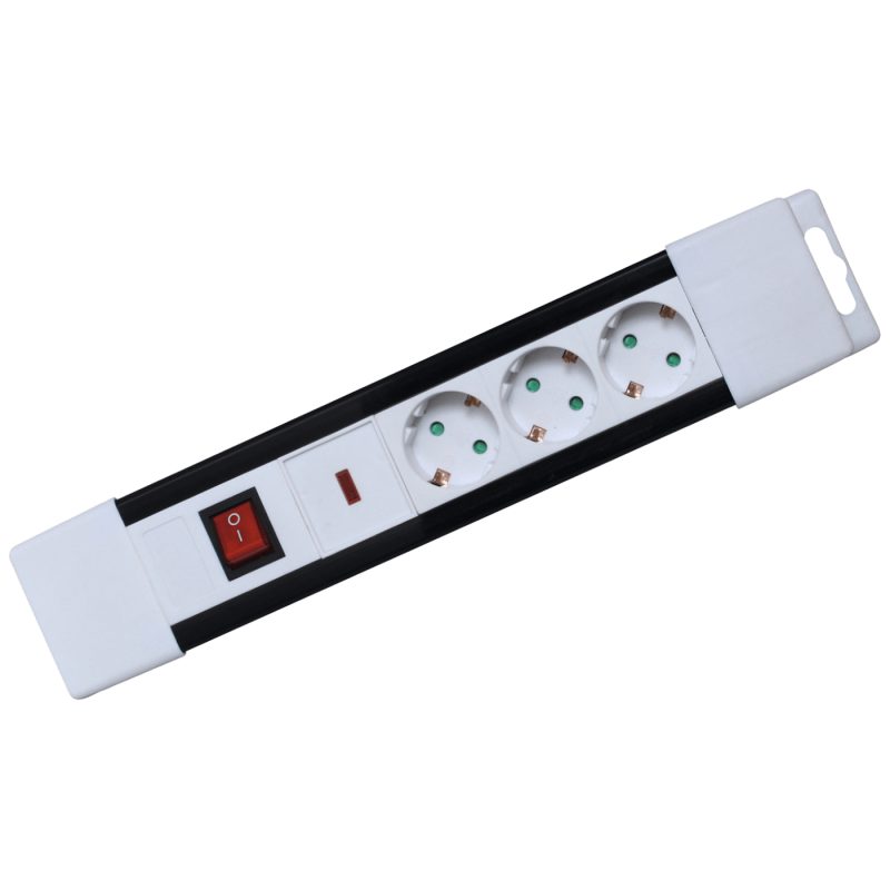 home Produžni kabl, 3 utičnice, prekidač, 1,5mm², 2 met, bijeli - NVP 03K/WH
