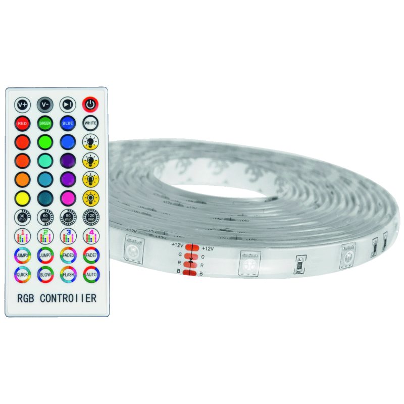 Avide LED traka sa daljinskim upravljačem, RGB, 16W, 12V, 5 met. - ALSB5050RGBMU40-5M