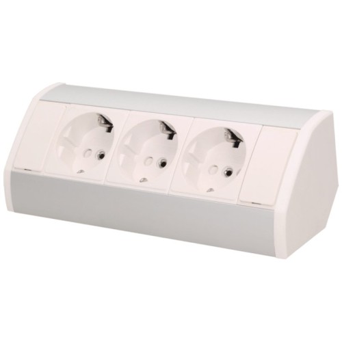Orno Produžni kabel sa 3 x Schuko utičnice, ugradbena - OR-GM-9001/W-G(GS)