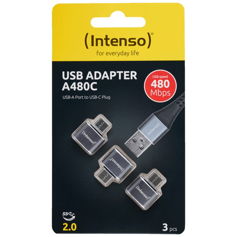 Intenso Adapter USB A na USB C, OTG, 3 kom. pakiranje - C480C 3 pcs