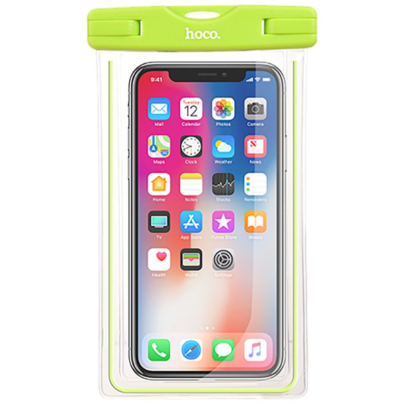 hoco. Torbica za mobitel, vodootporna, fluo zelena - Clear fantasy waterproof bag, GR