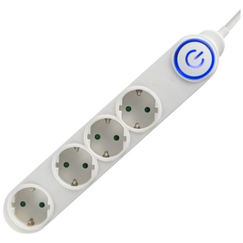 home Produžni kabl, 4 utičnice, 3 x 1,5 mm², 5 met., bijeli - NV 04TK-5/WH/1.5