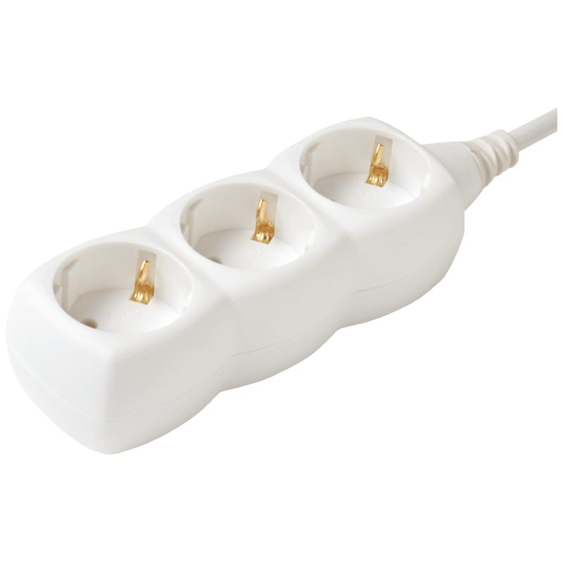 home Produžni kabl, 3 utičnica, 1.5mm², 3 met, bijeli - NV 3-3/WH/1,5