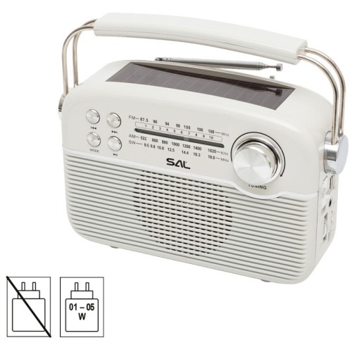 SAL Radio prijemnik sa solarnim napajanjem, FM-AM-SW, Bluetooth - RPR9
