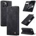 CaseMe Futrola preklopna za iPhone 15, koža, crna - Flip Leather Phone Case iPhone 15