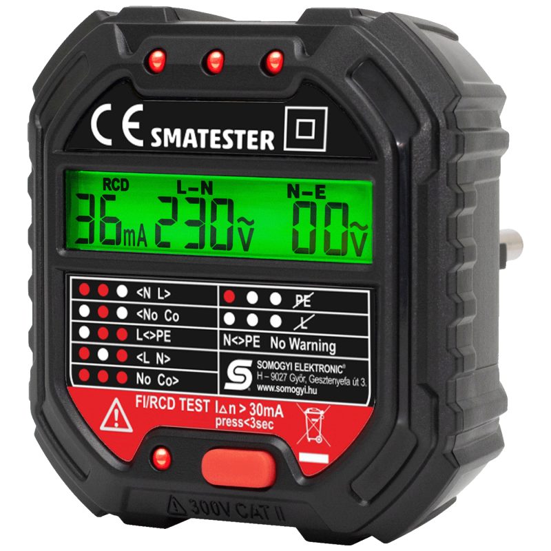 SMA Tester utičnica, LED indikator, Voltmetar - SMATESTER