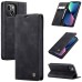 CaseMe Futrola preklopna za iPhone 14, koža, crna - Flip Leather Phone Case iPhone 14