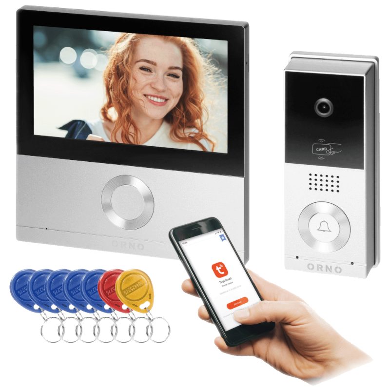 Orno Video interfon 7", set, Full HD, WiFI, IP65, Talos - OR-VID-MS-1078