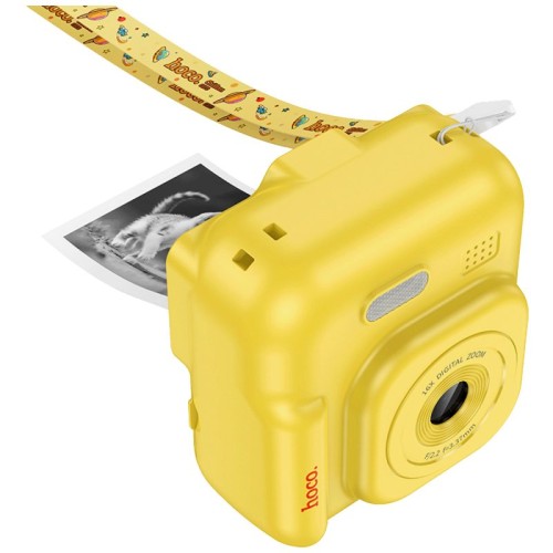 hoco. Dječija kamera sa printerom, 2" IPS LCD, 1080p - DV211 Yellow