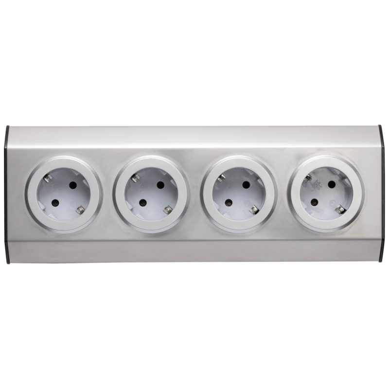 home Strujni razdjeljnik sa 4 utičnice, INOX - KNV 04