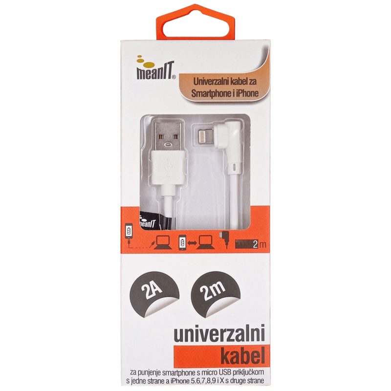 MeanIT USB kabl za smartphone i iPhone, FLIP, 1A - KABEL ZA SMARTPHONE/IPHONE