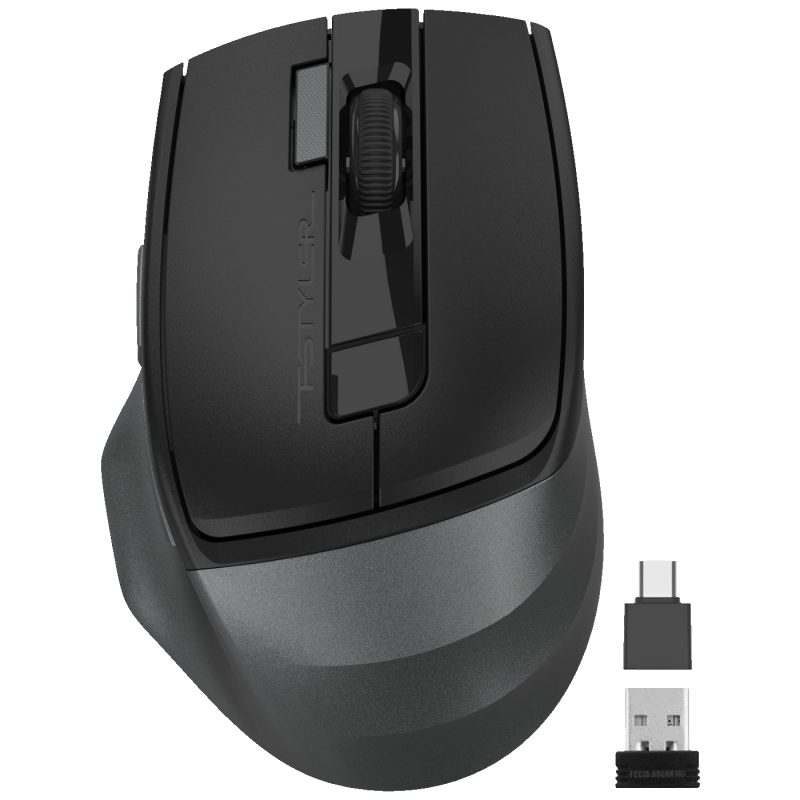 A4Tech Bežični miš, optički, 2000 dpi, USB nano prijemnik + USB-C - A4-FG45CS AIR2