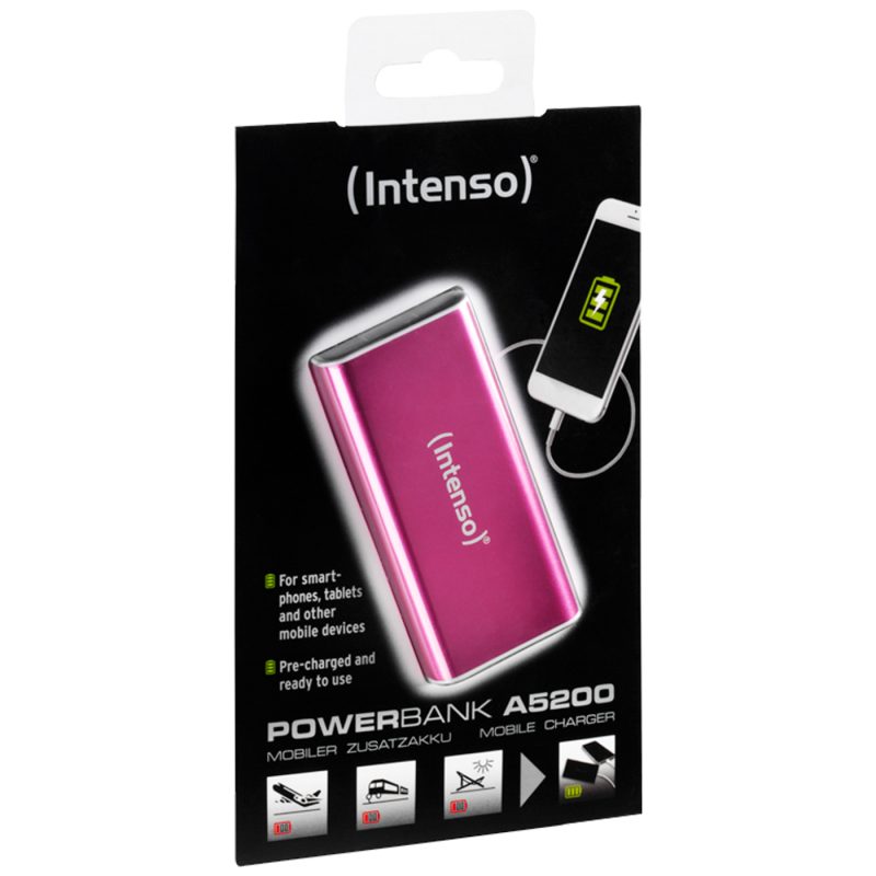 Intenso Prijenosni punjač za mobitele i tablete 5200mAh - RTU - POWERBANK A5200 PINK