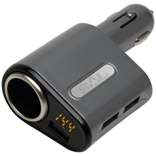 SAL Auto punjač za smartphone, 5V / 3.1 A max., 3 x USB - SA 061