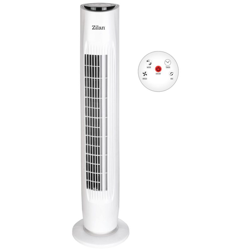 Zilan Ventilator stupni, daljinski upravljač, 45W, 80 cm, ±80° - ZLN3437