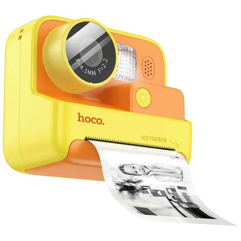 hoco. Dječija kamera sa printerom, 2" IPS LCD, 720p, microSD - DV200 Yellow