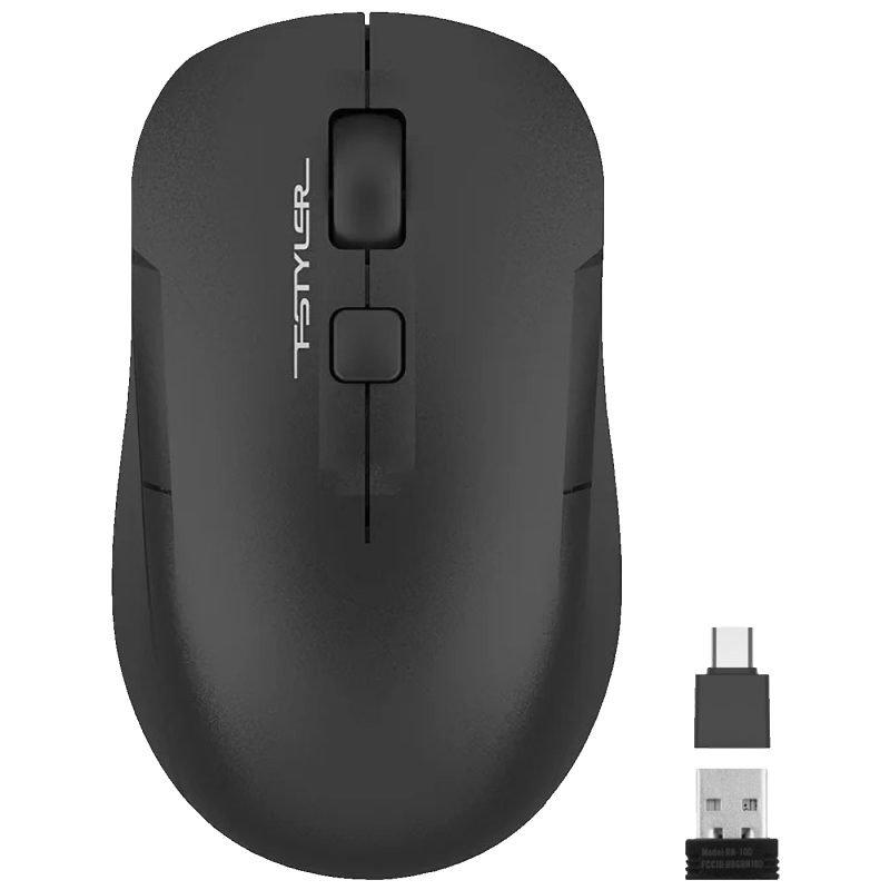 A4Tech Bežični miš, Desk + Air, 1200 dpi, USB nano prijemnik - A4-FG16C Air BLACK Fstyler
