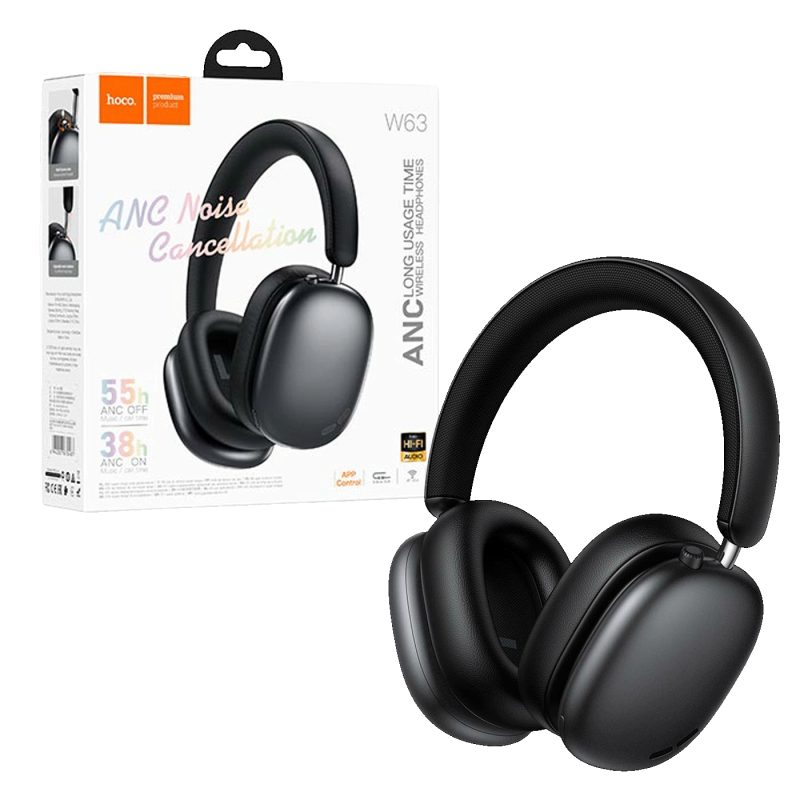 hoco. Bežične slušalice, Bluetooth, ANC - W63 Black