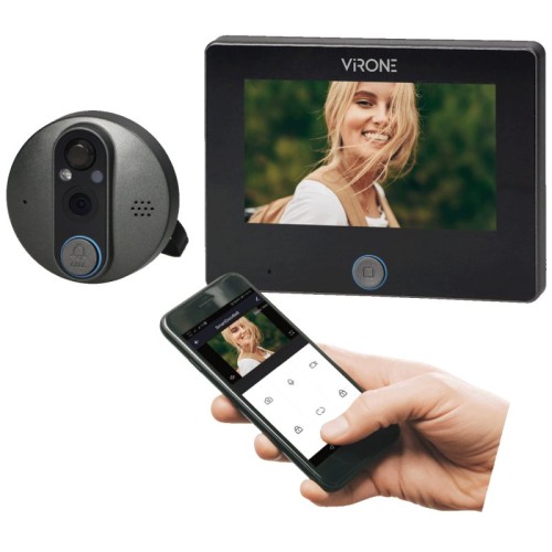Virone Digitalna špijunka za ulazna vrata, Smart, 4.3", LCD, WiFi - DV-3