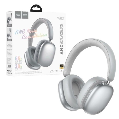 hoco. Bežične slušalice, Bluetooth, ANC - W63 Silver