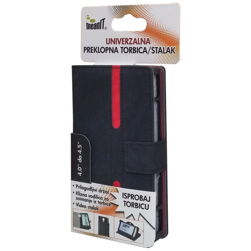 MeanIT Torbica/stalak, univerzalna, preklopna, 4-4.5",crno/crvena - TUS4