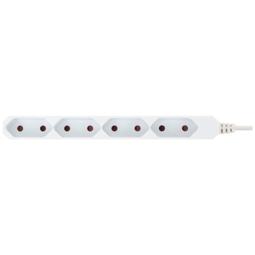 home Produžni kabl, 4 EURO utičnice, 0.75mm², 3 met, bijeli - NV 4E-3/WH