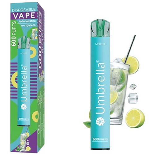 Umbrella Cigareta elektronska, jednokratna, Mojito 20mg - 600 Puffs Mojito 20mg