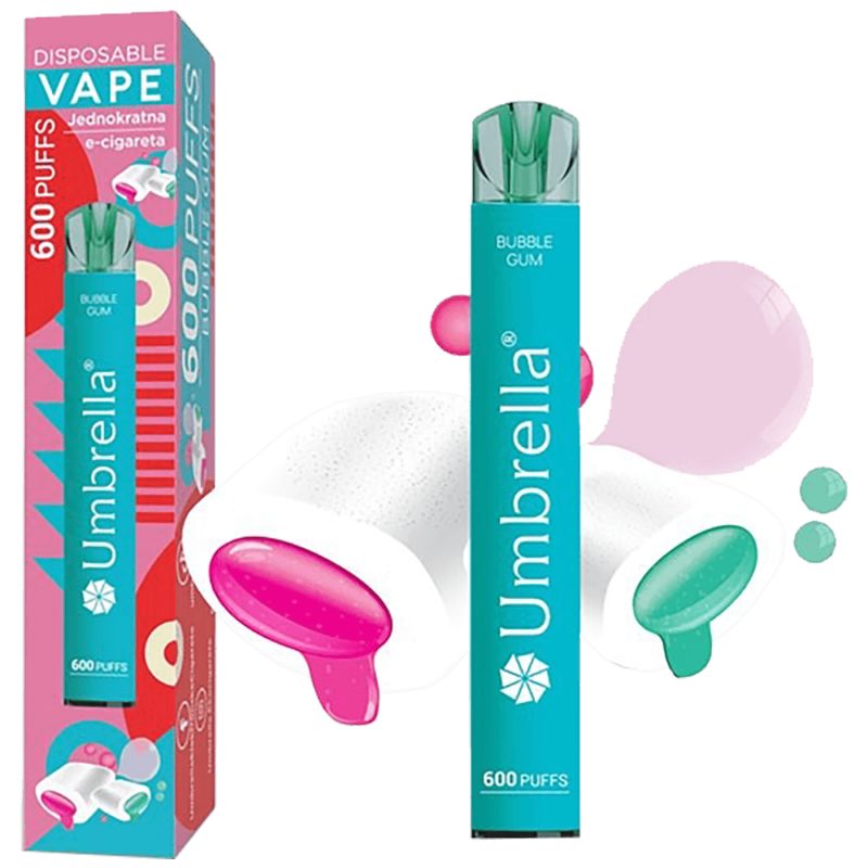 Umbrella Cigareta elektronska, jednokratna, Bubble Gum 20mg - 600 Puffs Bubble Gum 20mg