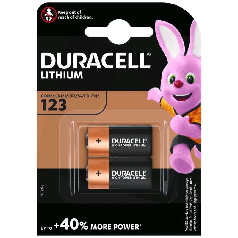 Duracell Baterija litijumska CR123A, 3V, blister 2 kom. - CR123A B2