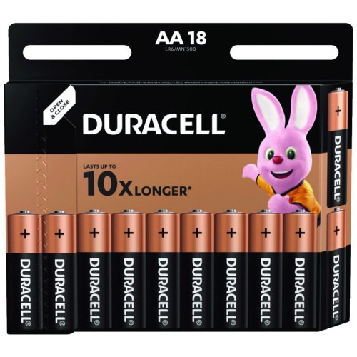 Duracell Baterija alkalna, AA, 1,5 V, blister 18 kom. - DBAA18