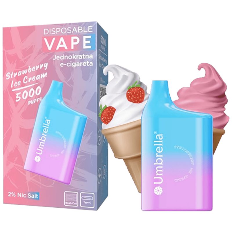 Umbrella Cigareta elektronska, jednokratna, Strawberry Ice Cream - 5000 Puffs Strawb.Ice Cream 20mg