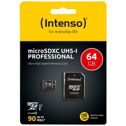Intenso Micro SDHC/SDXC kartica 64GB Class 10, UHS-I +adapter, Pro - MicroSD 64GB Class10 UHS-I Pro
